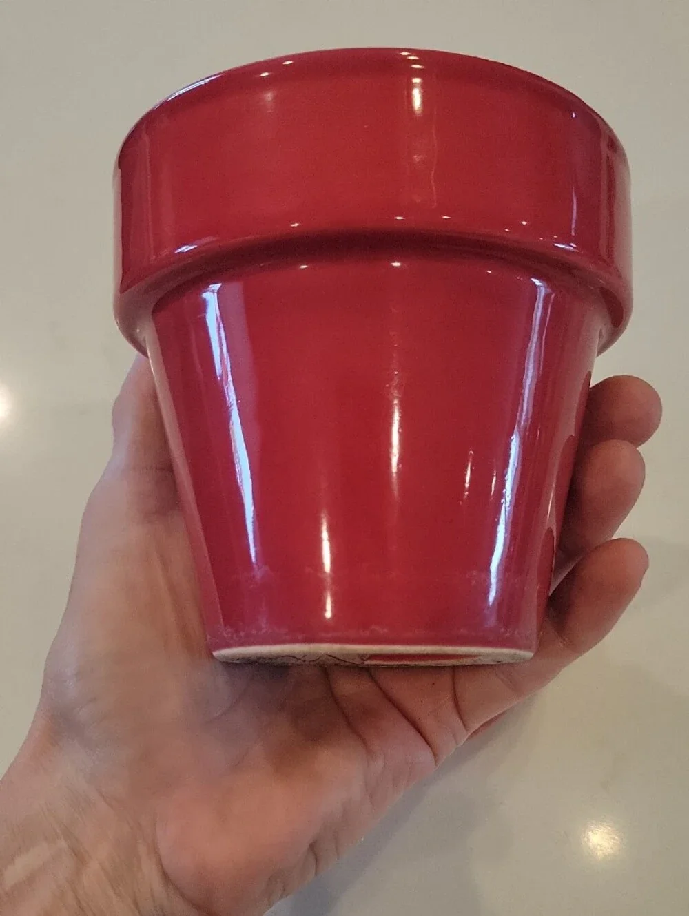 Target Red Ceramic Planter with Saucer